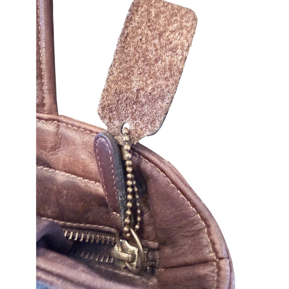 Vintage Coach Mahogany Brown Leather Tote Bag USA Made 9303 Zip Top Handbag - Picture 6 of 16